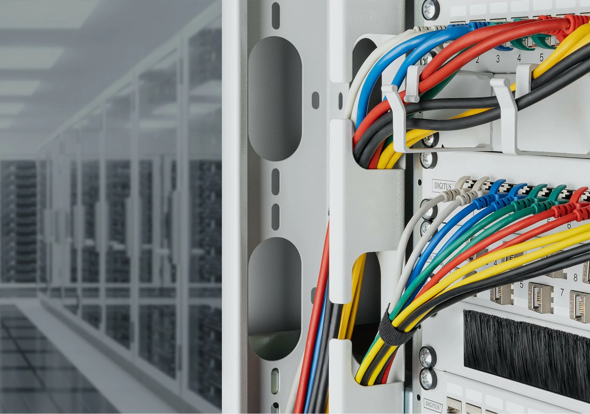 Kabllo rrjetit Digitus CAT 6A F-FTP Slim, 0.3m, RJ-45, e kuqe