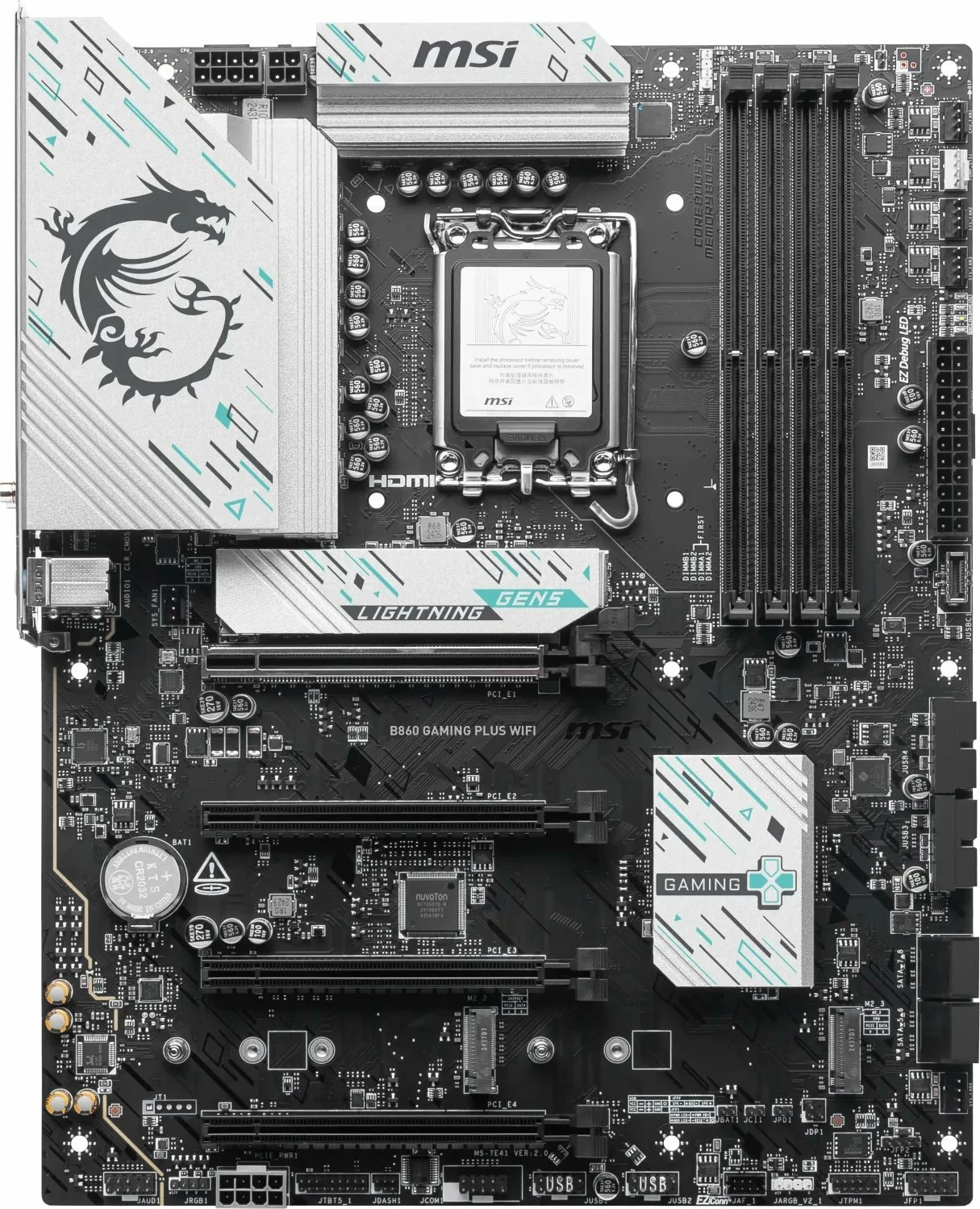 Pllakë amë MSI B860 GAMING PLUS WIFI, ATX, DDR5 deri 256GB, Wi‑Fi 7, 5G LAN, PCIe 5.0