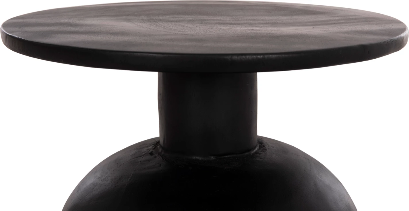 Tavolinë anësore rrethore PUMBE-s, dru suar i fortë, ngjyrë e zezë, FH9892.12, 40x40cm