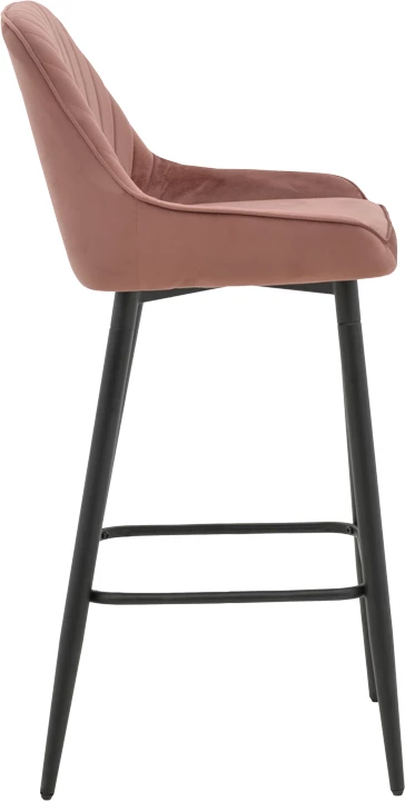 Karrige për bar Deppy, ngjyrë mollë e kalbur, kadife-metal, 43x54x102cm, set prej 2 copësh