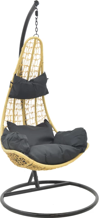 Karrige varëse për kopsht Soleil, ngjyrë natyrale dhe metal i zi, 103x83x200cm