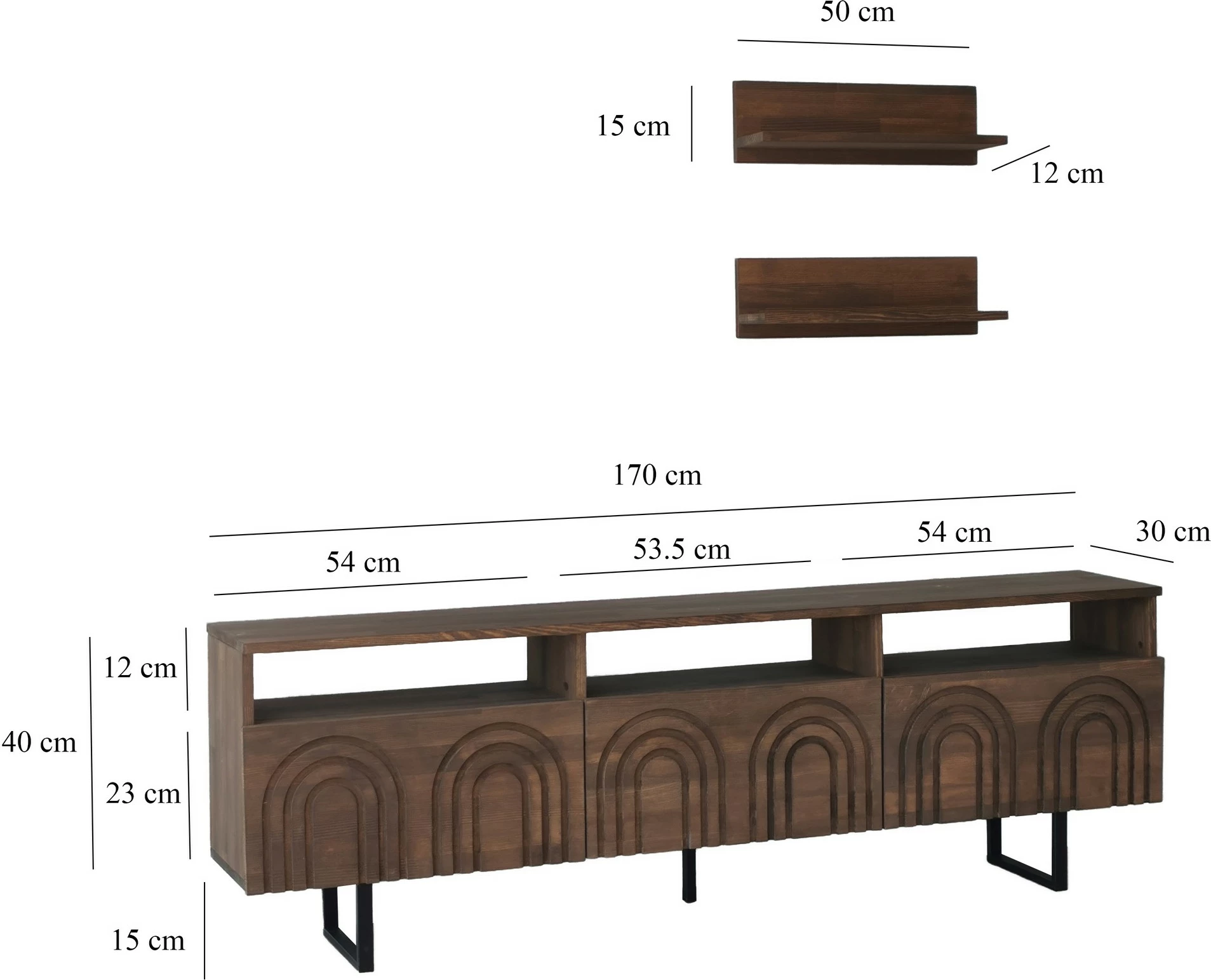 Komodë TV Hanah Home, Helen, ngjyrë arre