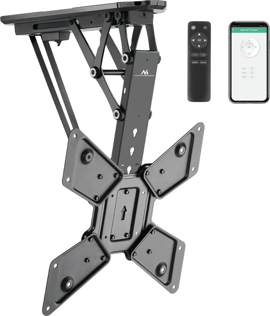 Mbajtës tavanor elektrik Maclean MC-492, për TV, 23"-55", i zi