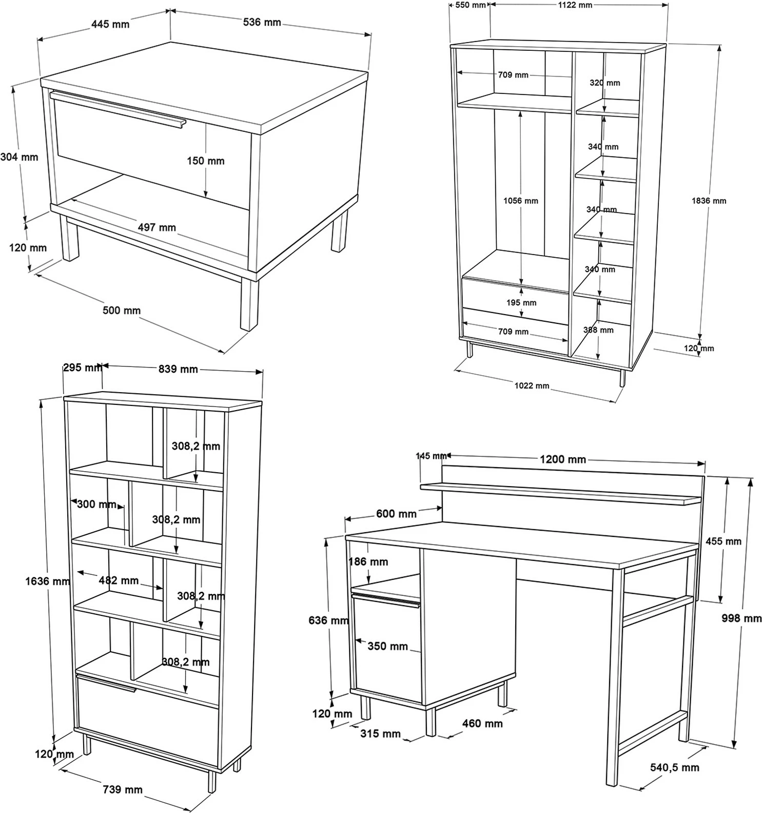 Set dhome për të rinj Skye Decor, ON26-W