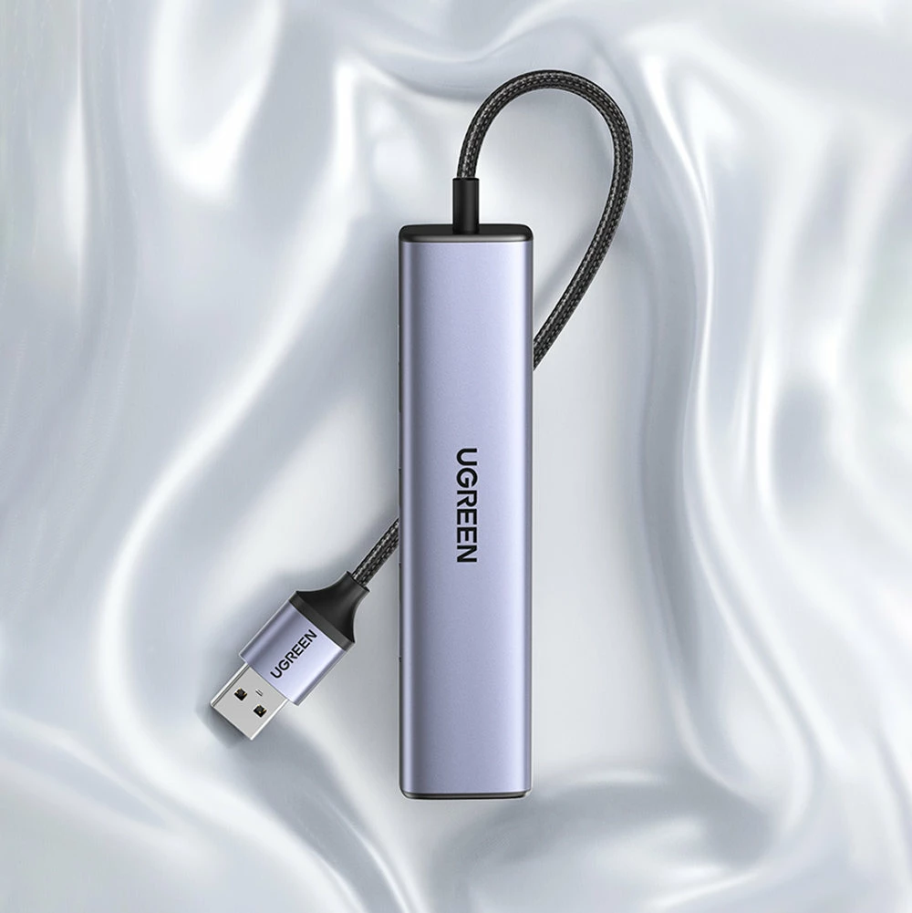 Adapter HUB multifunksional Ugreen CM475, 3x USB 3.0, Ethernet RJ-45, USB Type C PD, Gri