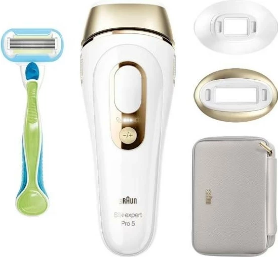 IPL depilator Braun Silk-expert Pro 5 PL5152, 10 nivele intensiteti, SensoAdapt, SkinPro 2.0, bardhë-ari