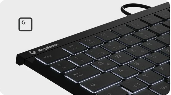 Tastierë KeySonic KSK-5011ELC, QWERTZ, LED, USB, e zezë