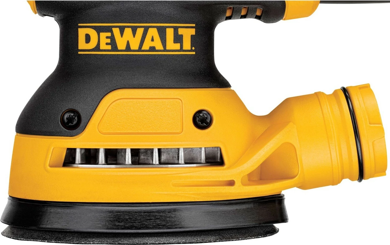 Lëmues orbital DeWALT 125mm 280W, zi/verdhe