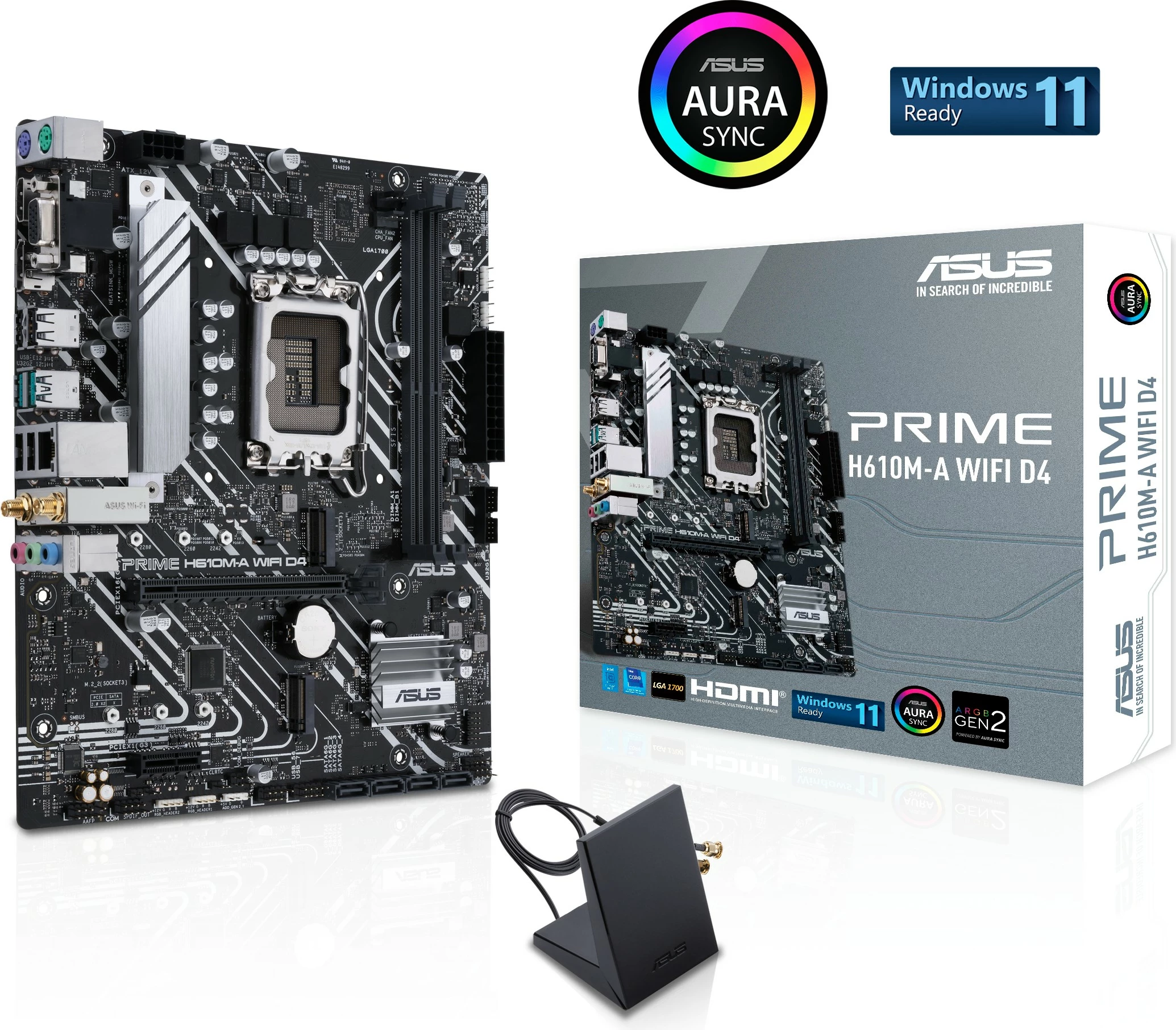 Pllakë amë ASUS PRIME H610M-A WIFI D4, Intel, LGA 1700, DDR4, 64 GB