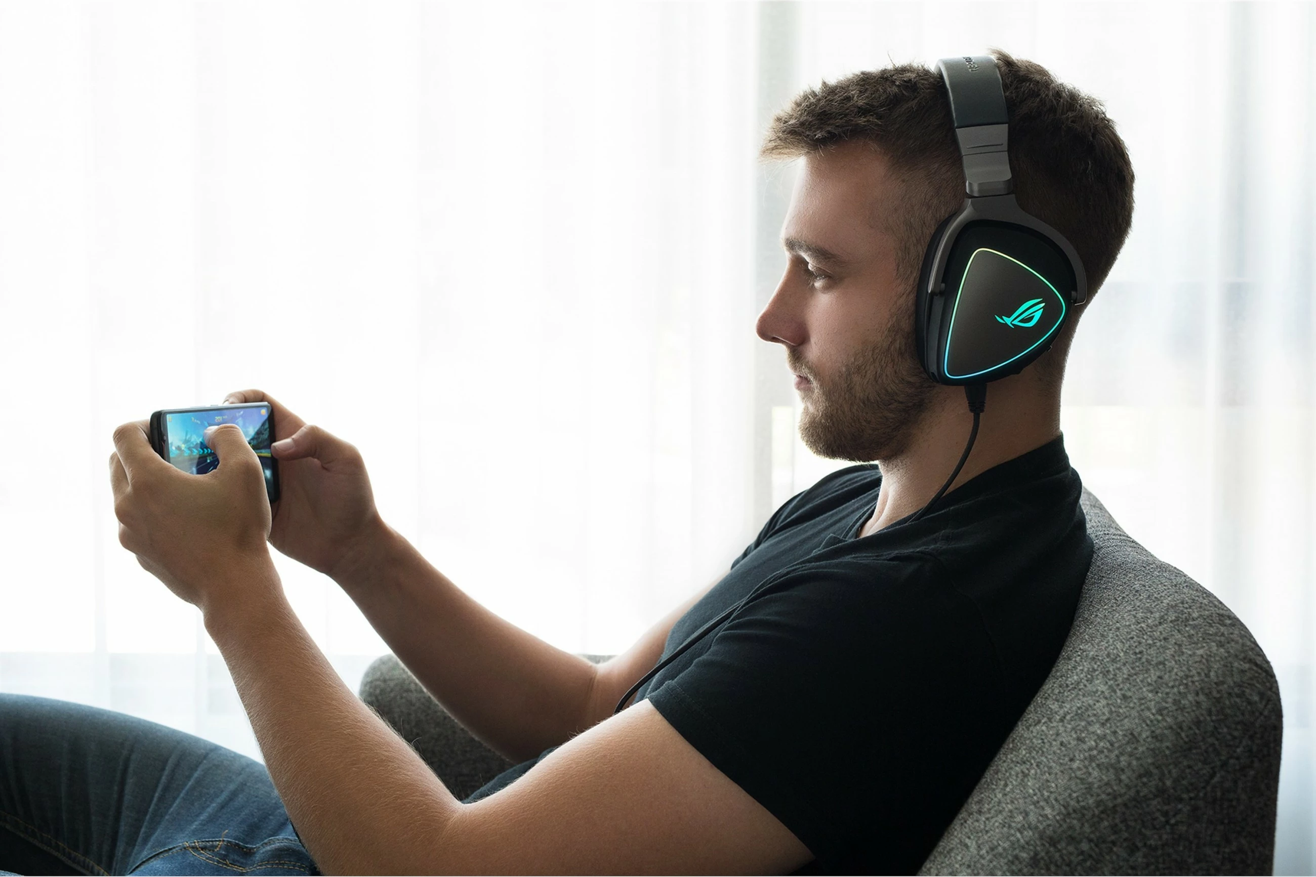 Kufje gaming ASUS ROG Delta, me kabllo, RGB, USB-C, e zezë