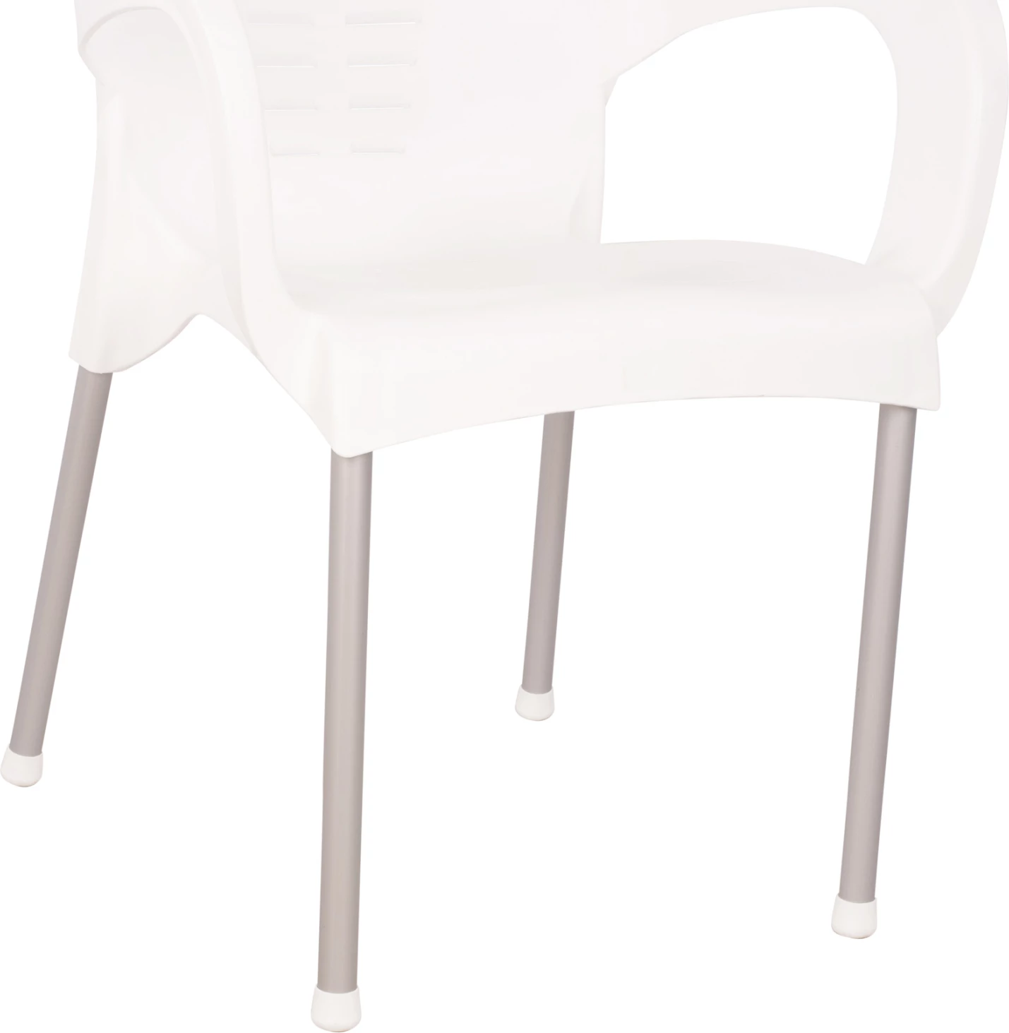 Karrige polipropileni KAREK FH5592.01 e bardhë me këmbë alumini 59x58x81 cm
