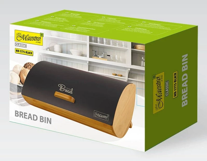 Kuti buke Maestro MR-1775-BLACK, metal dhe bambu, e zezë