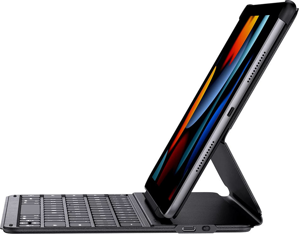 Mbështjellës me tastierë Baseus Brilliance Series për iPad 10.2'' (2019/2020/2021), me USB-C kabllo, e zezë