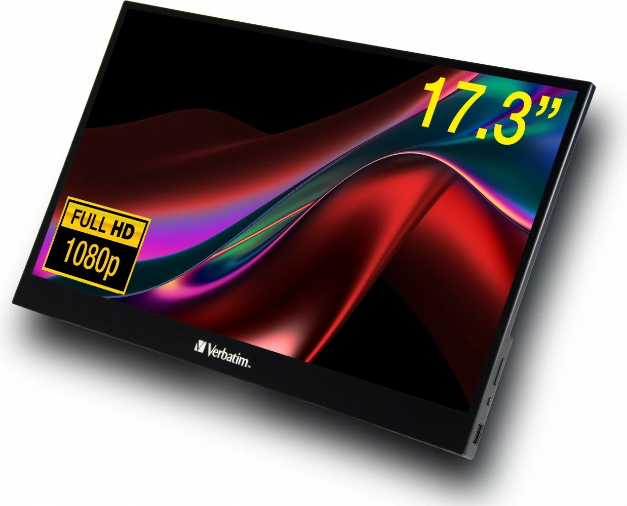 Monitor portativ me prekje, Verbatim PMT-17, 17.3" Full HD IPS 60 Hz, 10-pikësh, USB-C/HDMI, i zi