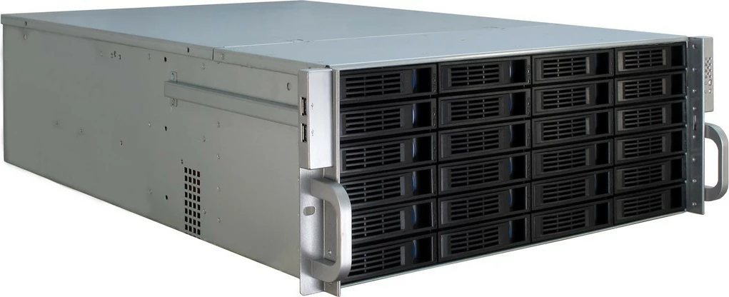 Kasë serveri Inter-Tech 4U-4424, rack 4U, ATX/EATX/EEB/Mini-ITX/uATX, metal, e zezë/argjendtë