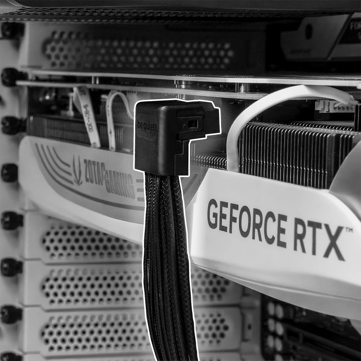 Kabllo Be Quiet! 12V-2X6 / 12VHPWR 90° REVERSED CHR-7710, e zezë