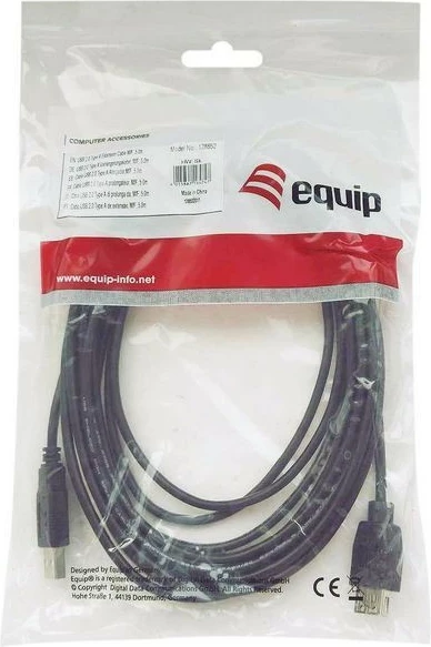 Kabëll USB 2.0 Equip, Type A në Type B, 2m, i zi