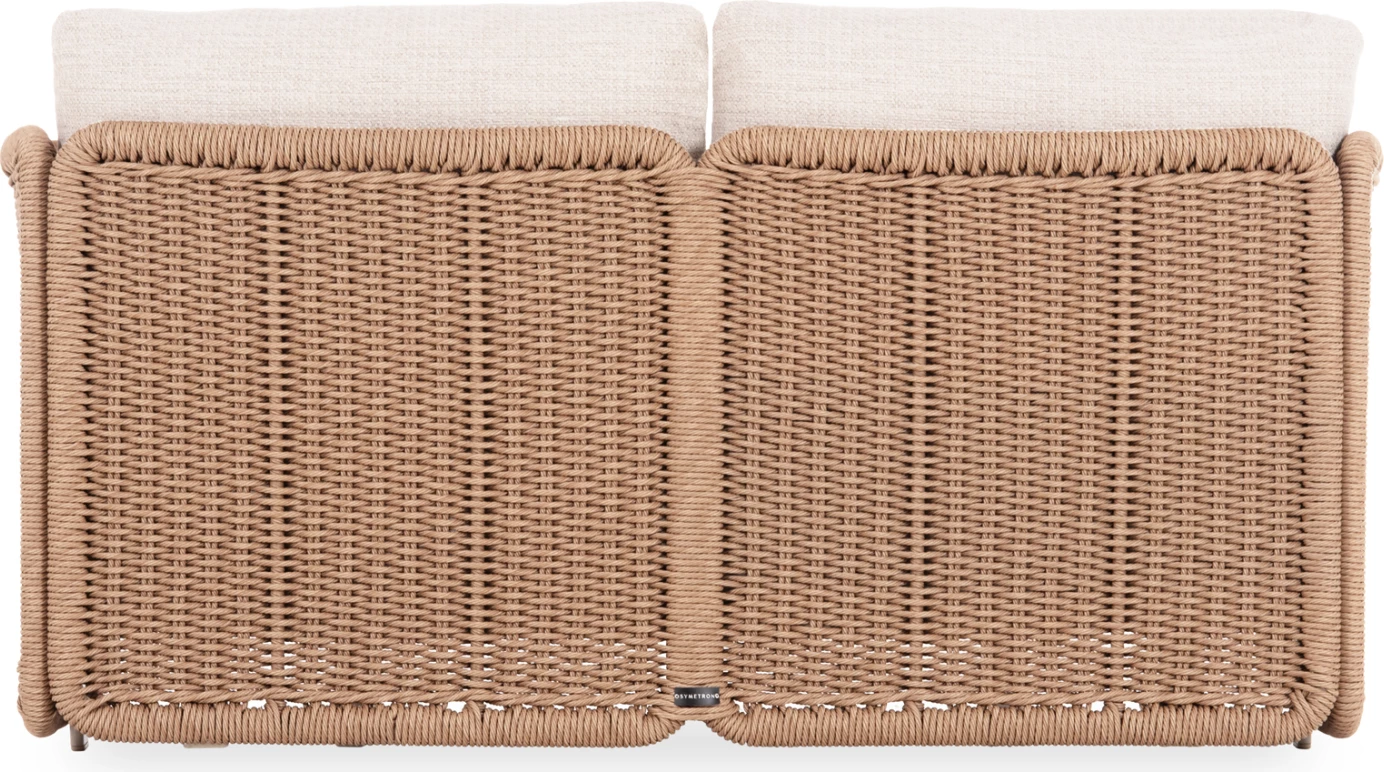 Daybed 2-vendësh DESTINY, alumin ngjyrë fildishi, ratan bezhë, 202x170x73.5cm