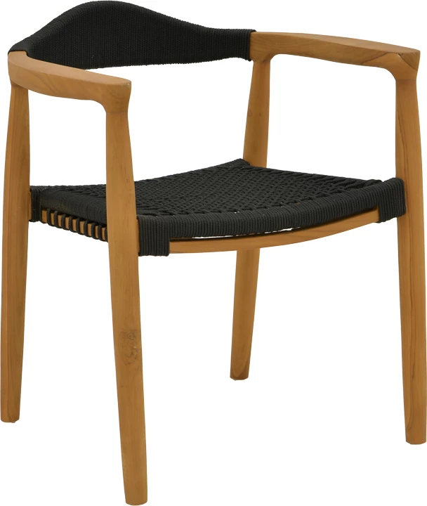 Tavolinë me karrige për terasë, Ganny-Colen, dru tik, ngjyrë natyrale, Φ150x75cm