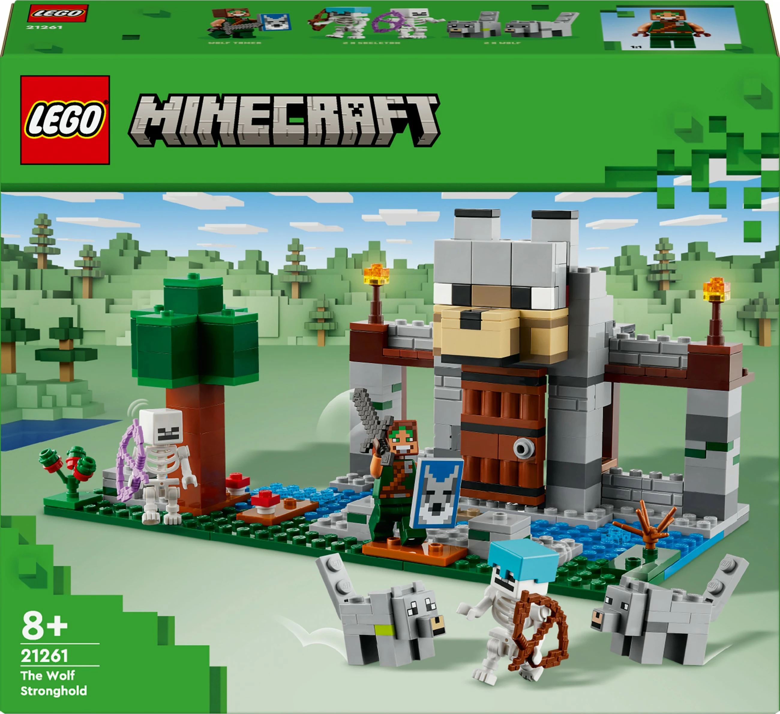 Set ndërtimi LEGO Minecraft 21261 Die Wolfsfestung, shumëngjyrësh