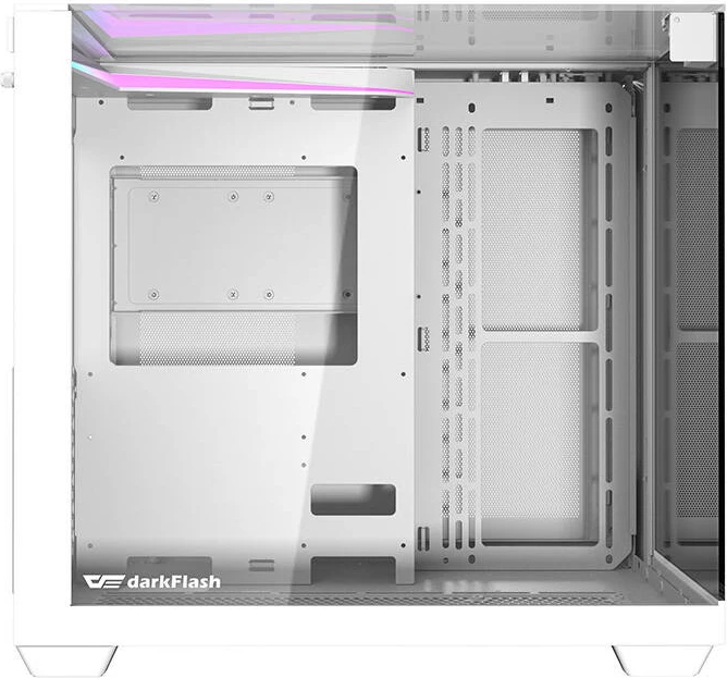 Kasë Darkflash TH285, ATX, 4 ventilatorë, xham i temperuar, e bardhë