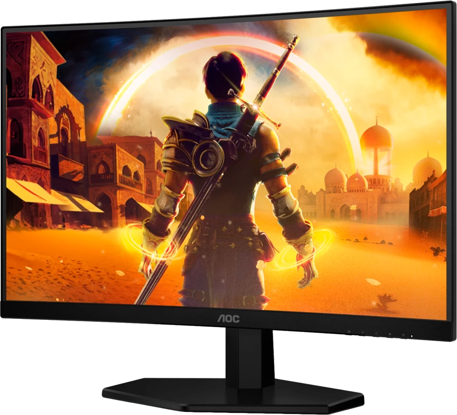 Monitor gaming AOC C24G42E 24" Full HD 180Hz VA i lakuar 1500R, HDR10, Adaptive Sync, altoparlantë, zezë/kuqe