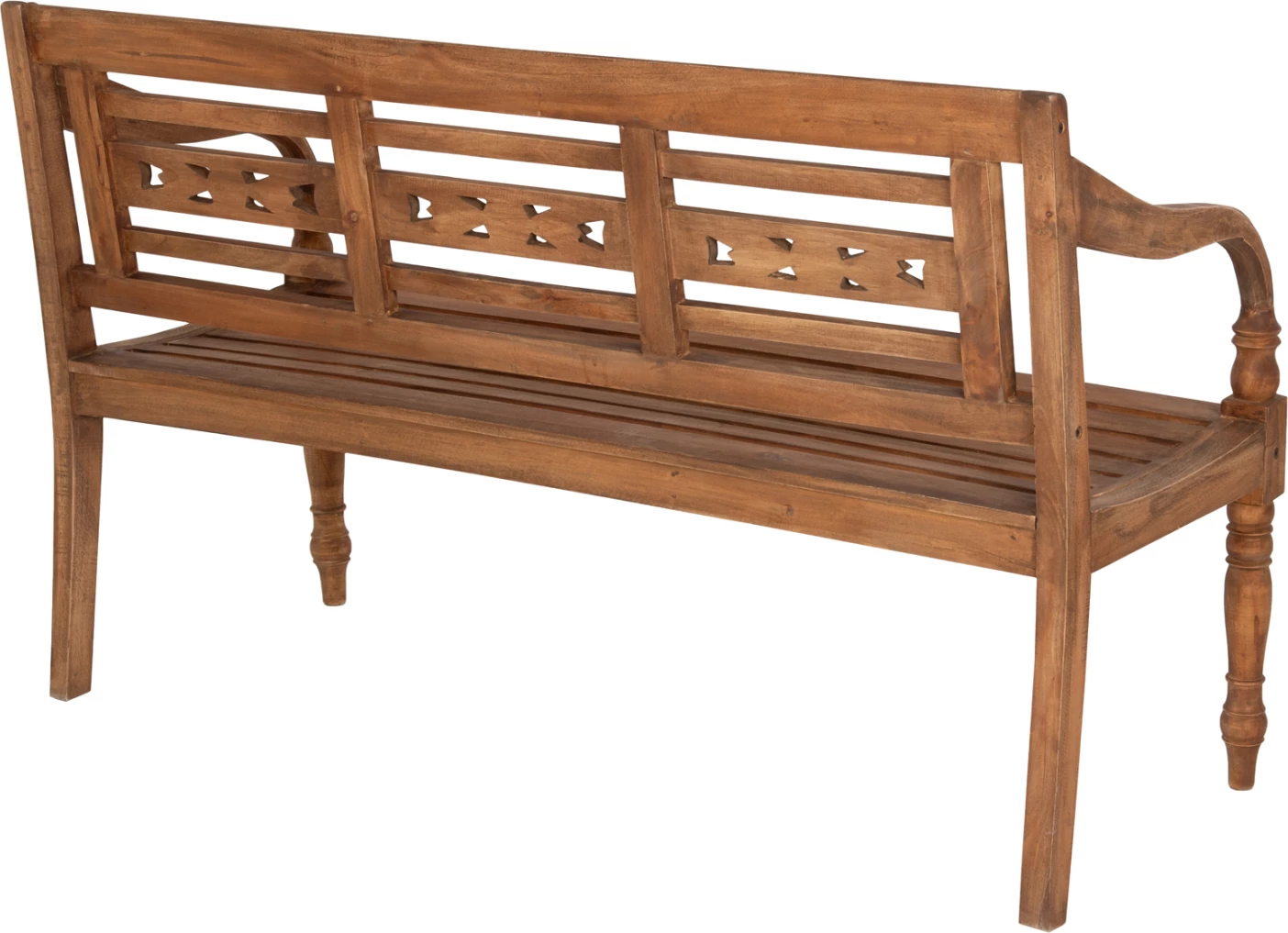 Stol për jashtë FH7903, dru mahagoni, natyral, me mbështetëse dhe krahë, 148x54x90H cm