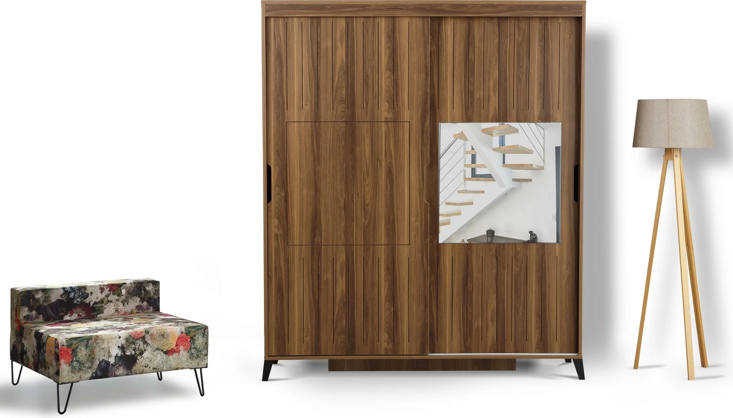 Dollap Hanah Home, Pasific Home Fuga 150, ngjyrë arre, me pasqyrë