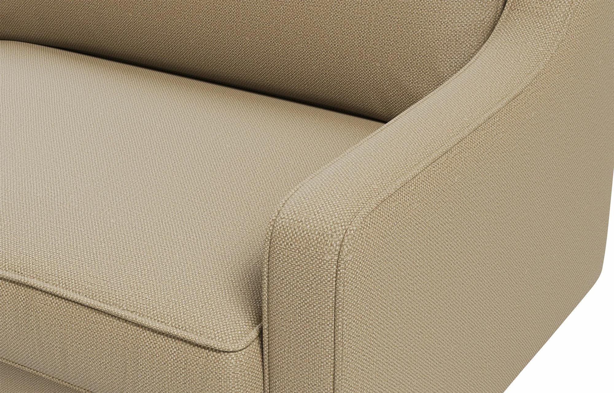 Divan treshe Robin 3, ngjyrë beach, këmbë druri walnut, Atelier del Sofa