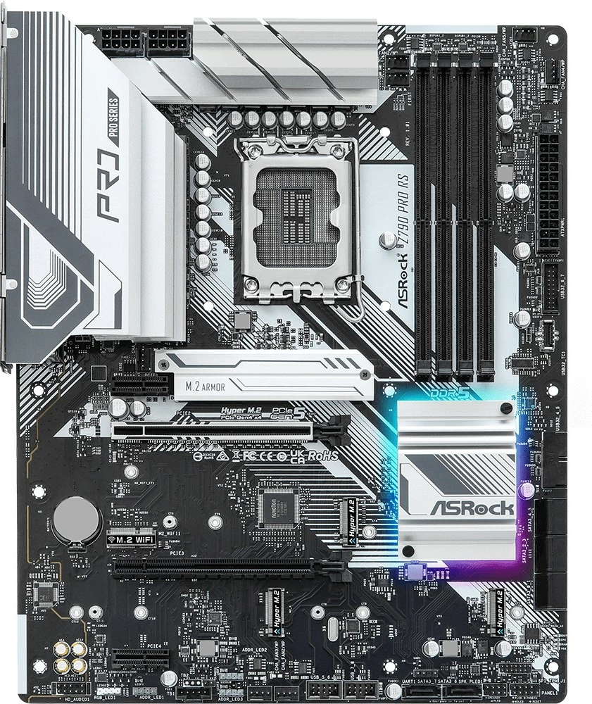 Pllakë amë ASRock Z790 Pro RS, Intel, LGA 1700, DDR5-SDRAM, 128 GB, DIMM