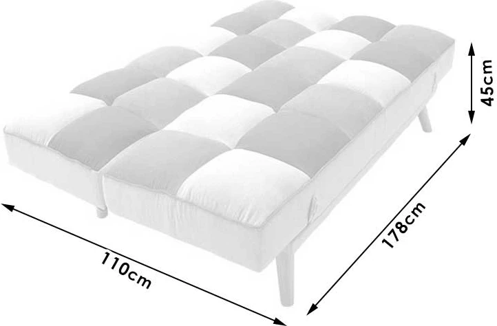 Divan treshe Andy, shtrat, material shumëngjyrësh, 177x91x86cm