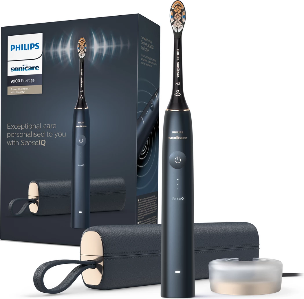 furçë dhëmbësh elektrike sonike, Philips, DC9900L HX9992/12, me etui udhëtimi dhe karikues, blu