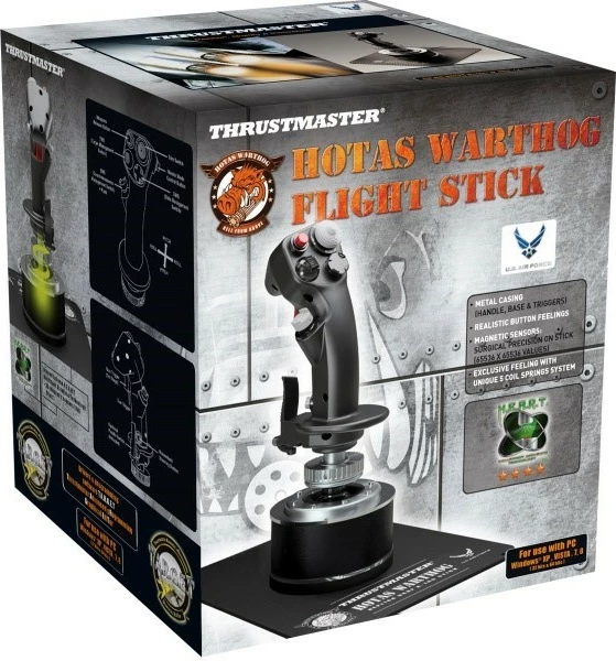 Joystick Thrustmaster Hotas Warthog, për PC, Wired, USB, 19 butona, i zi