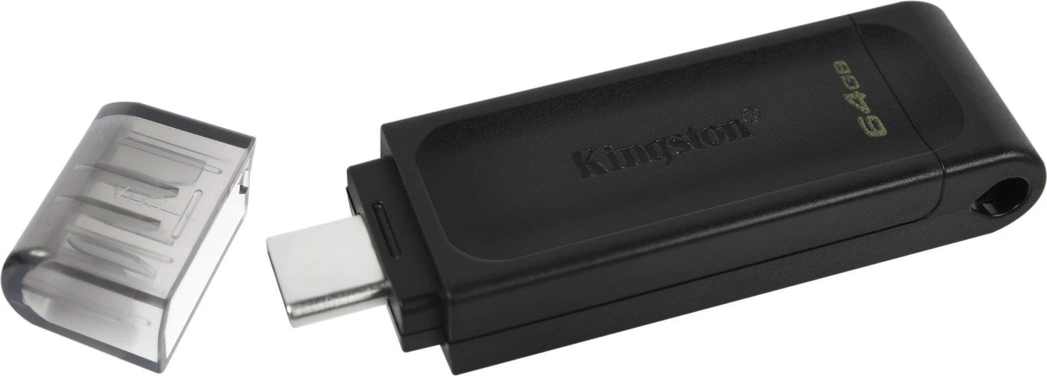USB Kingston DataTraveler 70 64GB, USB-C, 3.2 Gen 1, e zezë