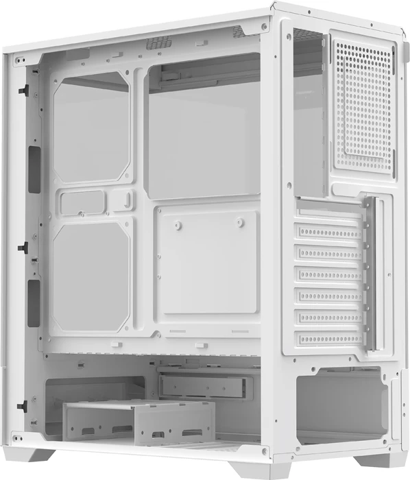 Kasë DarkFlash C365 Mini Tower, tempered glass, pa ventilatorë, e bardhë