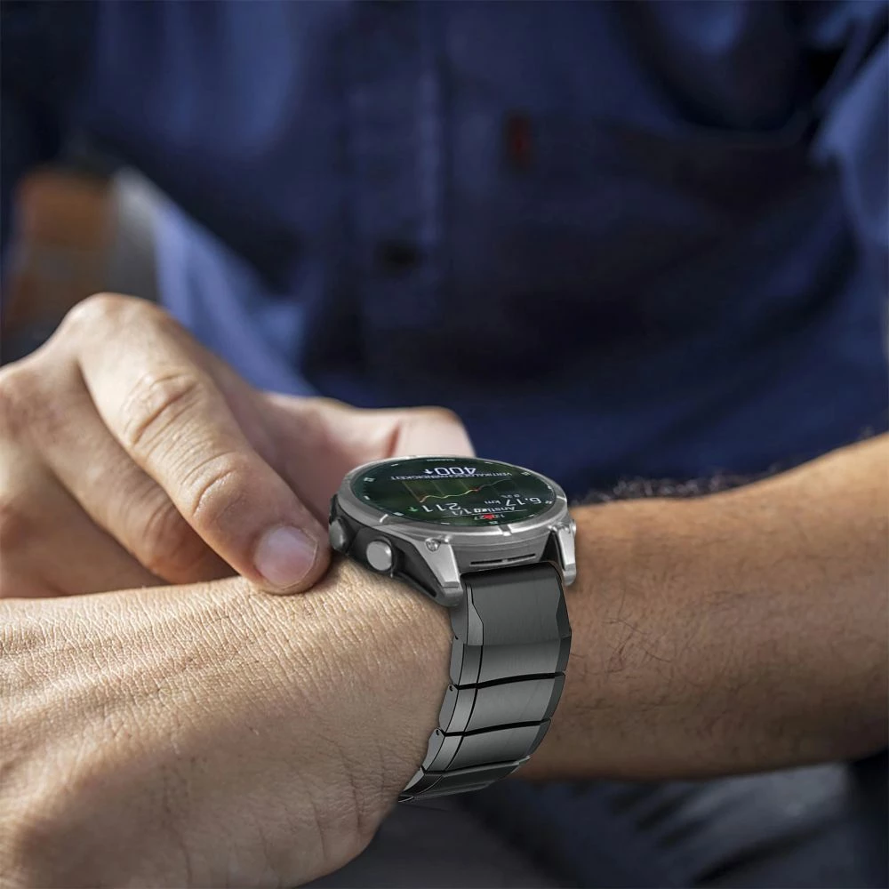 Rrip çeliku Tech-Protect SteelBand për Garmin Fenix 5X / 5X Plus / 6X / 6X Pro / 7X / 8 (51 mm), Titanium