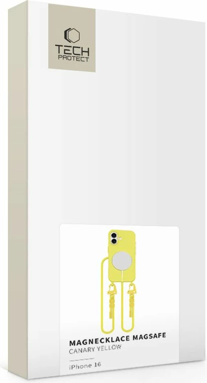 Mbështjellës Tech-Protect MagNecklace me litar për iPhone 16, Verdhë