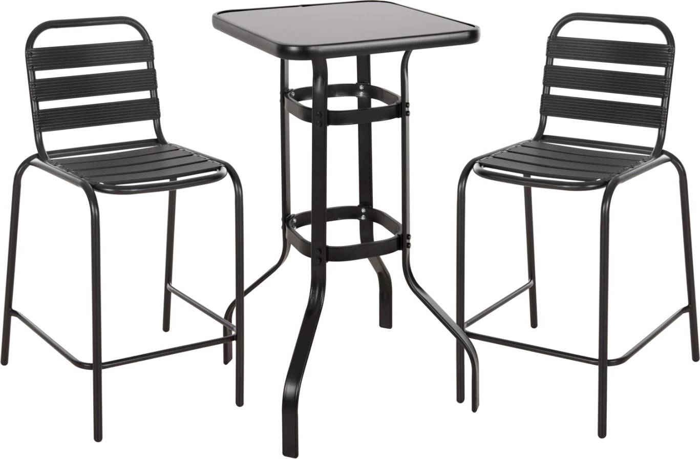 Set kopshti tavolinë & karrige Laura FH21055, 3 pjesë, të zeza