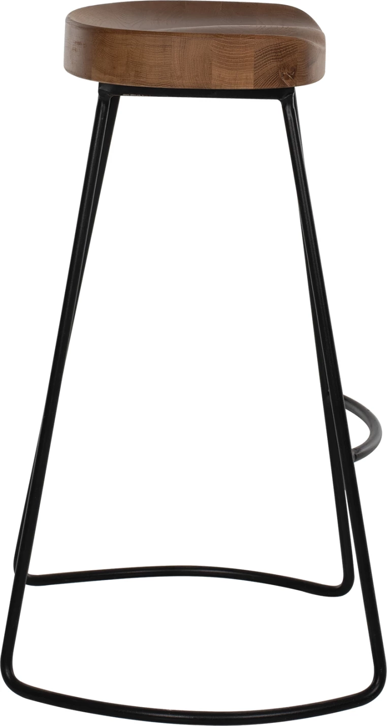 Karrige për bar, dru-metal natyral-e zezë, 45x36x71H cm, FH9333.01