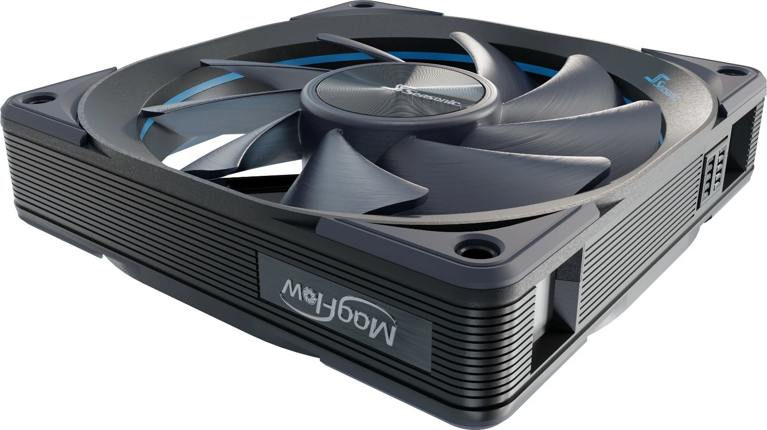 Ventilatorë kase Seasonic MagFlow 3-Fan Kit, 12 cm, 600-2000 RPM, i zi