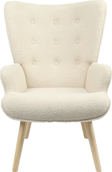 Karrige Fluffy, pëlhurë teddy, krem-natyrale, 75x69x96cm