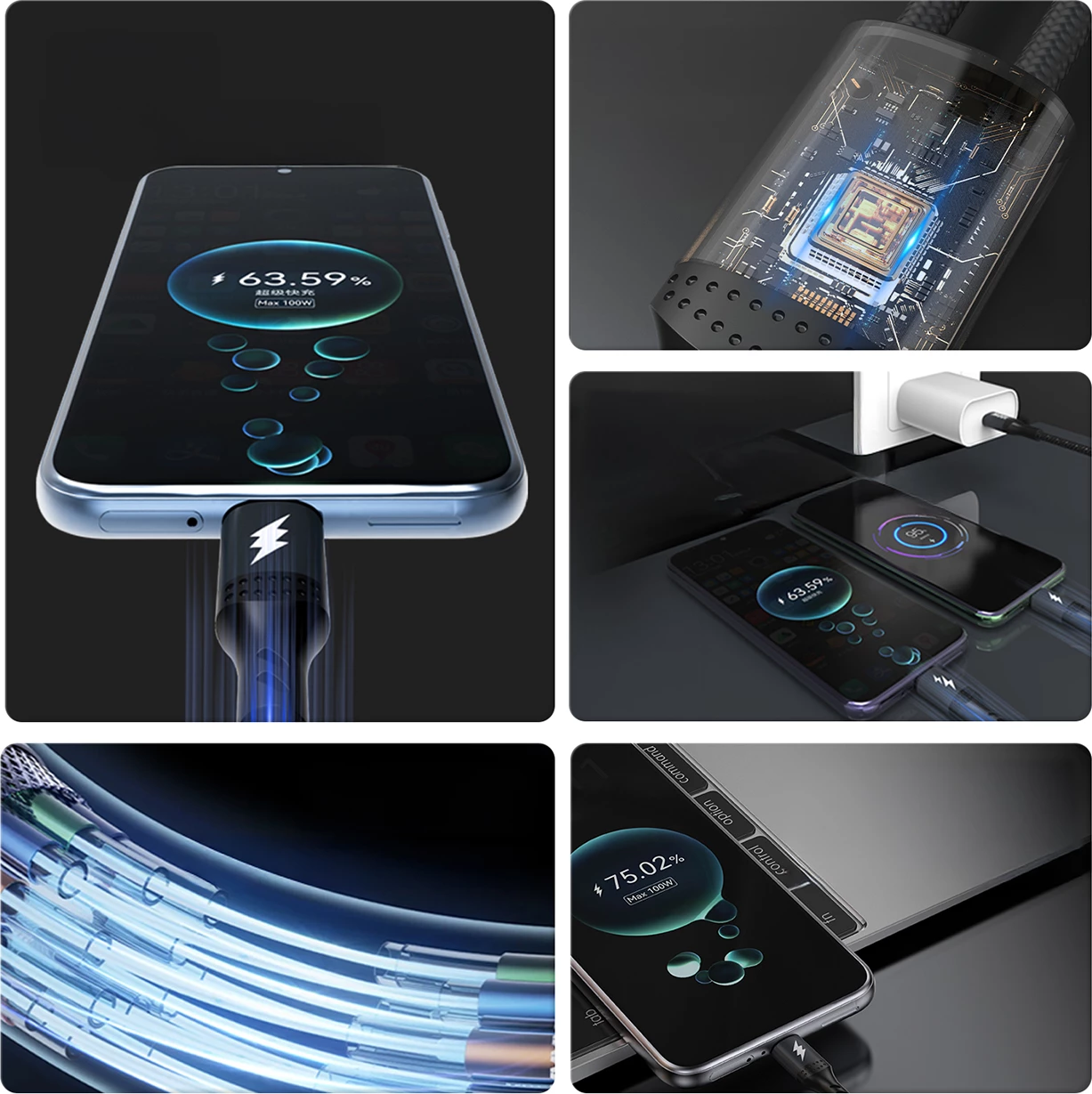 Kabllo karikimi Dudao L3F 2in1, 1.2m, 100W, 2x USB-C, e zezë