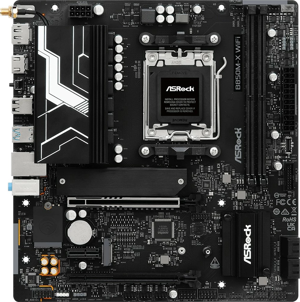 Pllakë amë ASRock B850M-X WIFI R2.0, Socket AM5, DDR5, micro ATX, WiFi 6E, E zezë