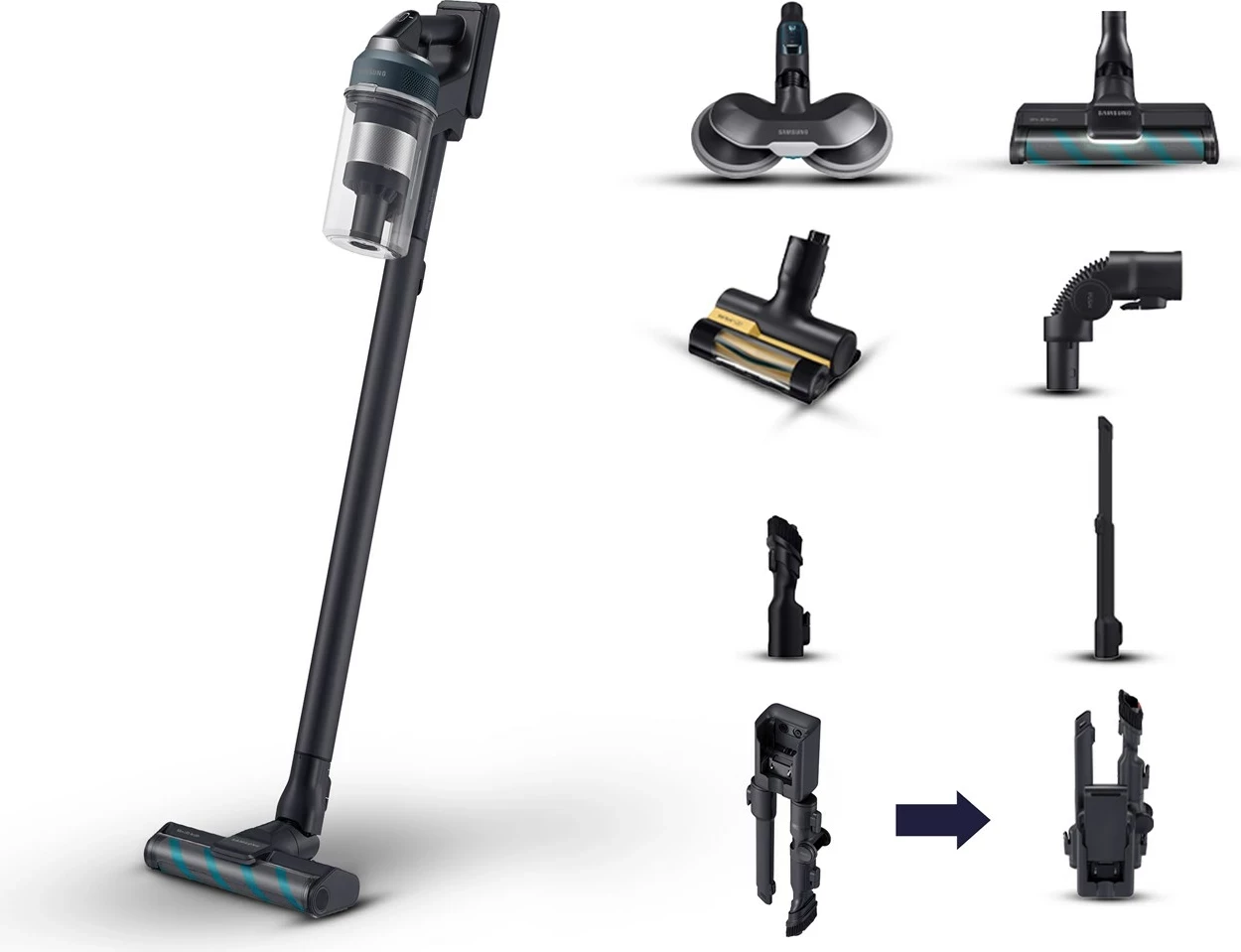 Fshesë dore Samsung VS20C852FTB, pa qese, e zezë, blu