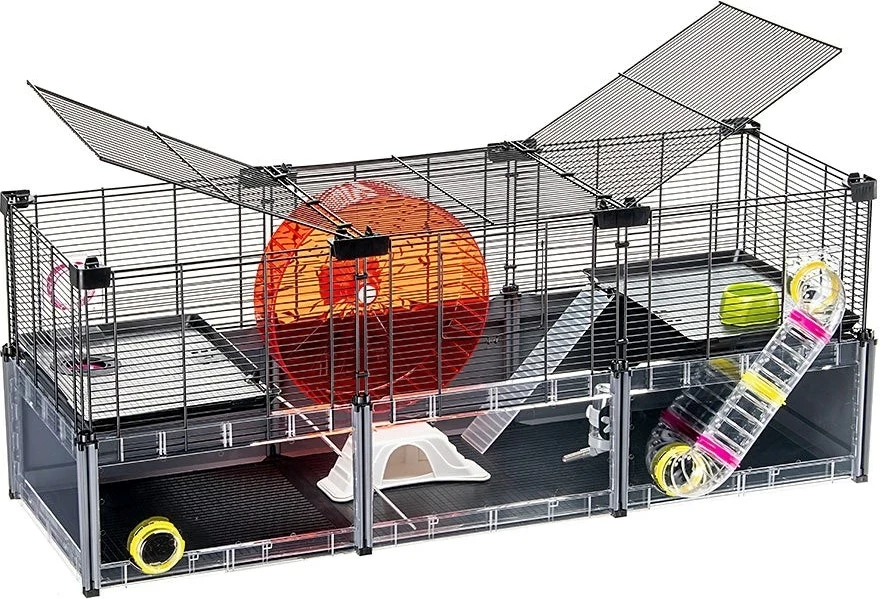 Kafaz për hamster FERPLAST Multipla Large, 107.5x37.5x42 cm, i zi