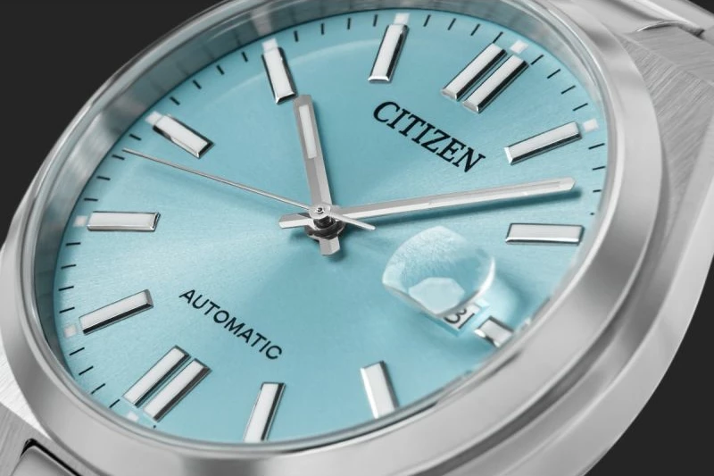 Orë dore për meshkuj CITIZEN Tsuyosa NJ0151-88M, e argjendtë/blu, set me kuti