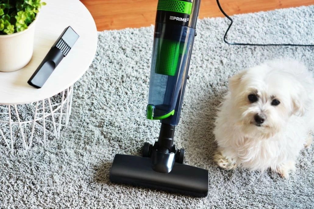 Fshesë elektrike vertikale PRIME3 SVC11, pa qese, 1.5L, HEPA, E zezë/Gjelbër