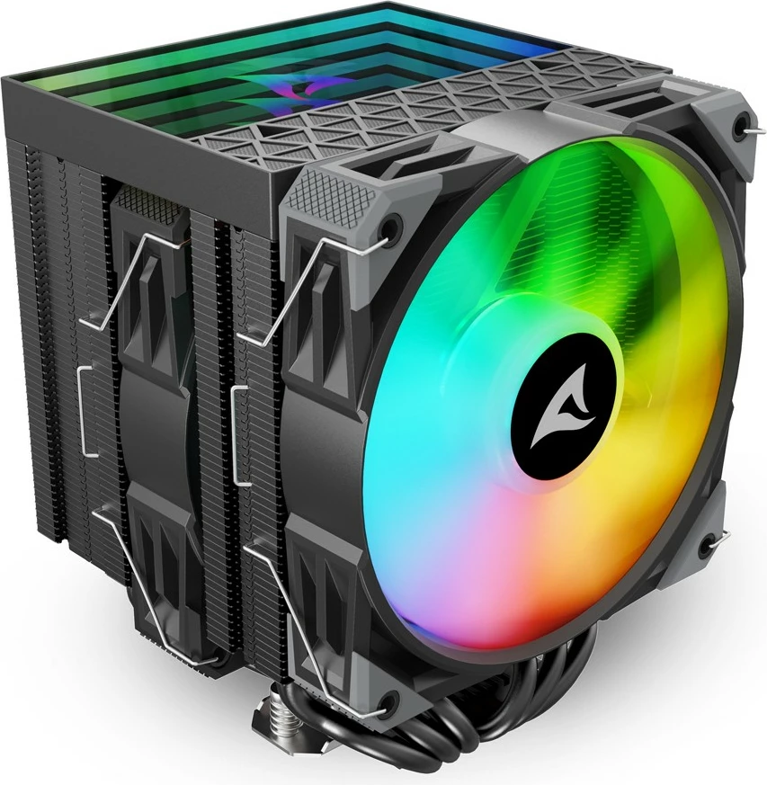 Ftohës ajri Sharkoon A60 RGB, 2x120mm, 6 heatpipe, i zi