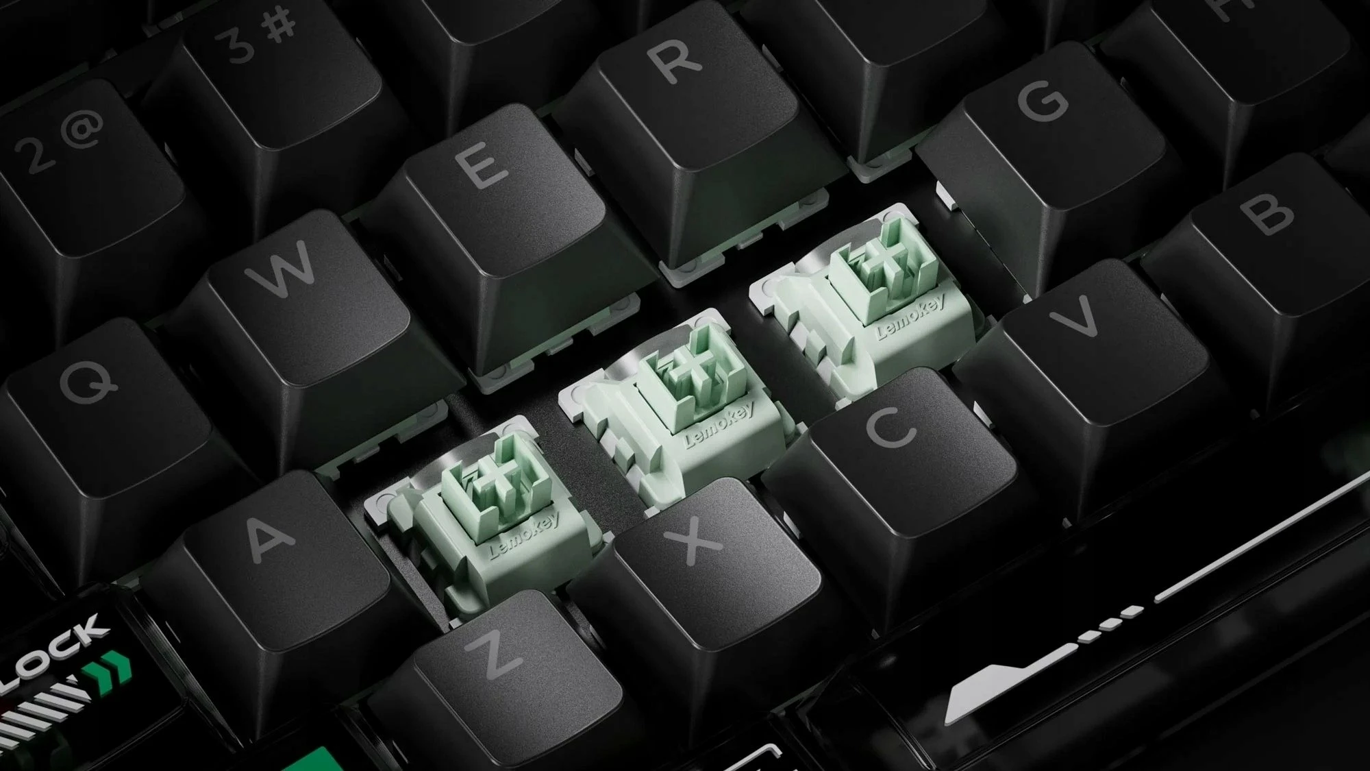 Tastierë gaming Keychron Lemokey L5 HE (L5W-W1), 75%, switch magnetik Ultra-Fast Lime, RGB, USB, US layout, e zezë/jeshile