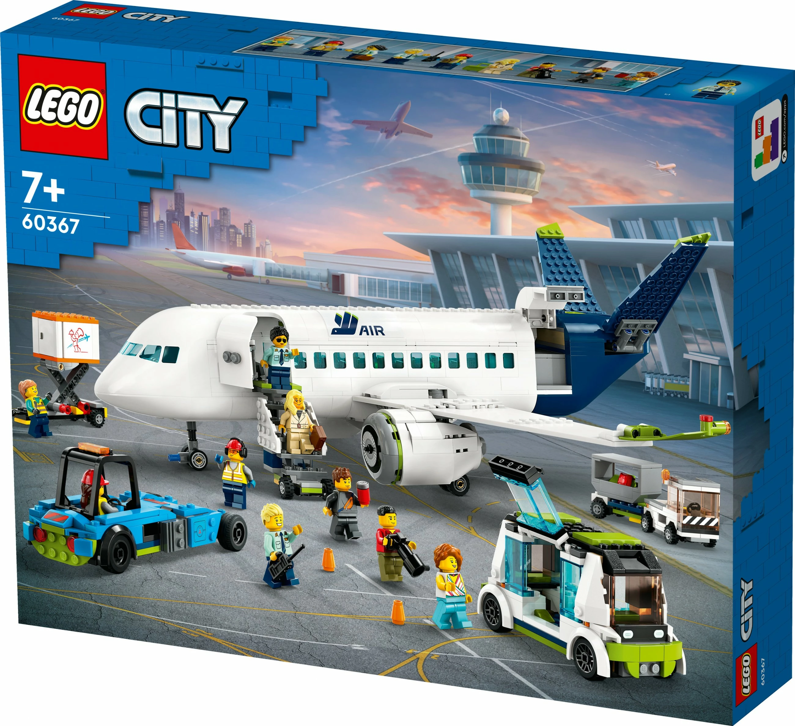 Set ndërtimi LEGO City Aeroplan pasagjerësh, 913 pjesë, shumëngjyrësh